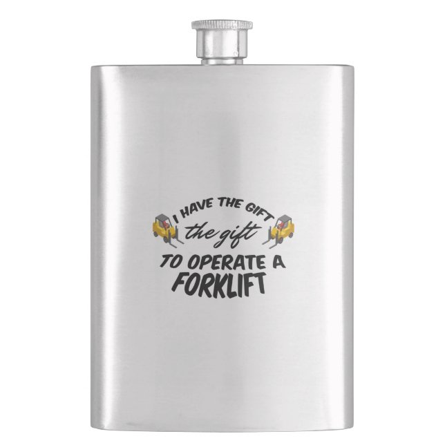 Forklift Gift Hip Flask (Front)