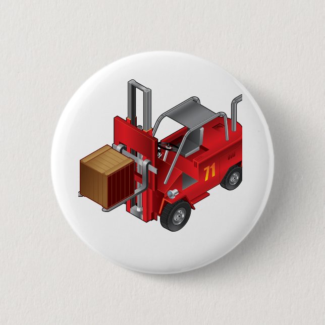 Forklift, Kids Pallet Truck Design 6 Cm Round Badge (Front)