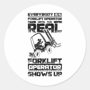 Forklift Operator Classic Round Sticker