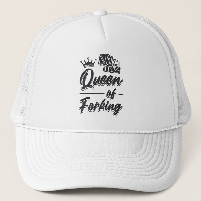Forklift Operator Queen Of Forking Driver Gift Trucker Hat (Front)