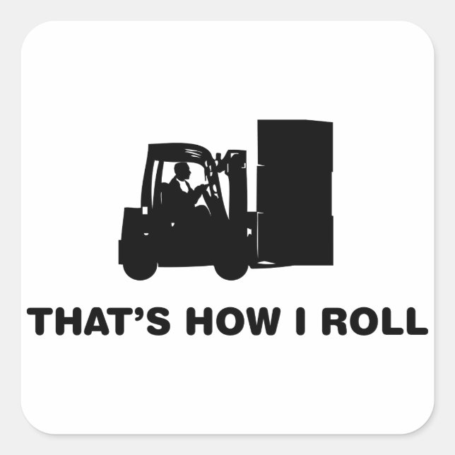 Forklift Operator Square Sticker (Front)