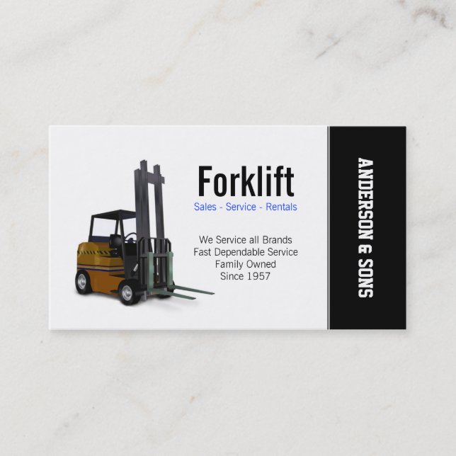Forklift Sales and Service Business Card (Front)