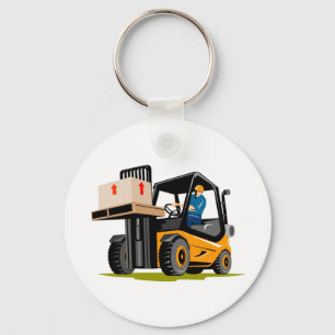 forklift truck retro key ring