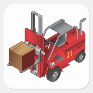Forklift Truck Square Sticker