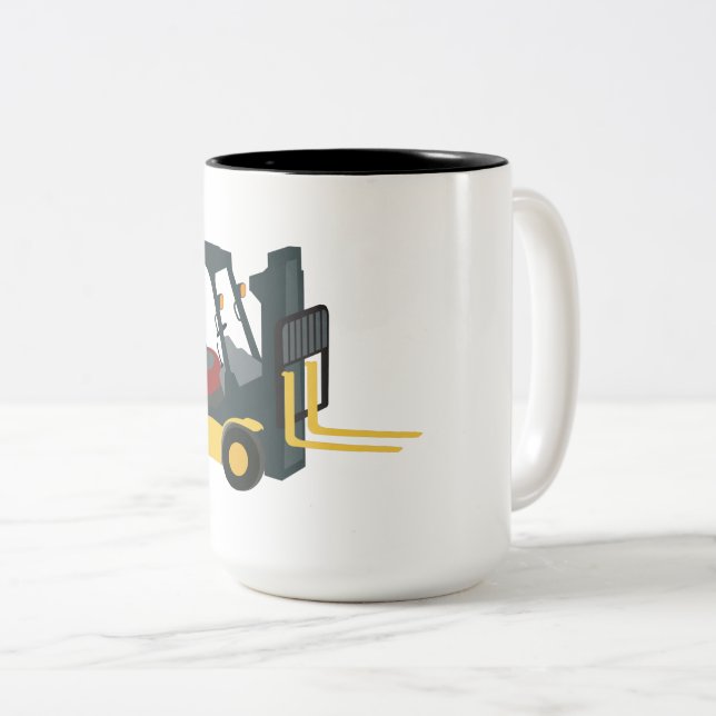 Forklift Truck Two-Tone Coffee Mug (Front Right)