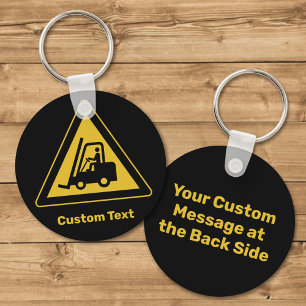 Forklift Warning Triangle Sign Key Ring