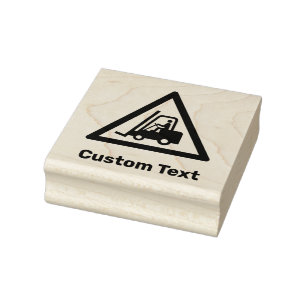 Forklift Warning Triangle Sign Rubber Stamp