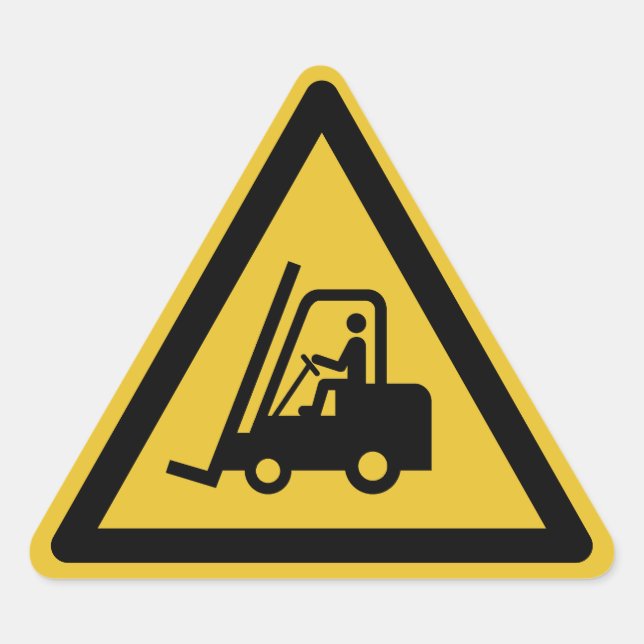 Forklift Warning Triangle Sign Sticker (Front)