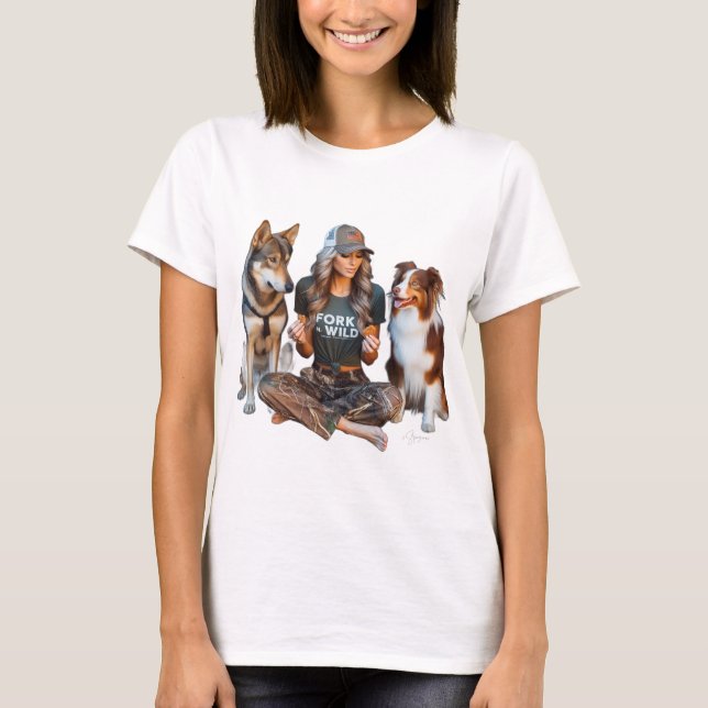 ForknWild Balanced Diet in Both Hands T-shirt (Front)