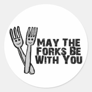 Forks Be With You Classic Round Sticker