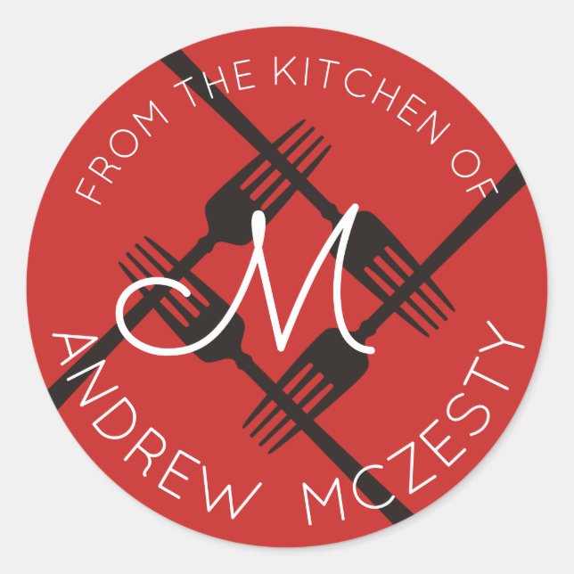 Forks monogram from the kitchen of sticker (Front)