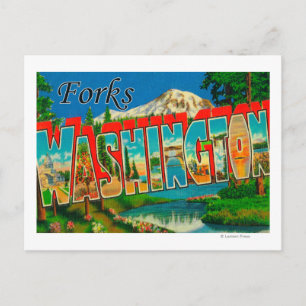 Forks, Washington - Large Letter Scenes Postcard