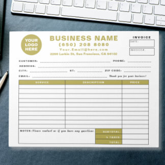 Form Business Quotation Gold Invoice Sales Receipt Notepad