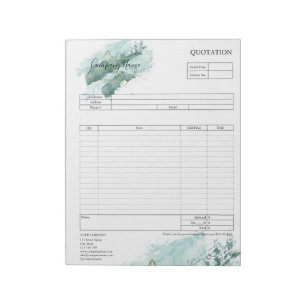 Form Business Quotation, Invoice or Sales Receipt Notepad