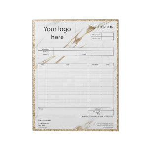 Form Business Quotation, Invoice or Sales Receipt Notepad