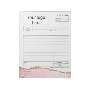 Form Business Quotation, Invoice or Sales Receipt Notepad