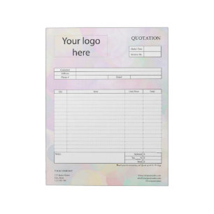 Form Business Quotation, Invoice or Sales Receipt Notepad