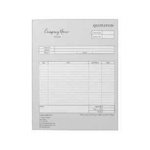 Form Business Quotation, Invoice or Sales Receipt Notepad