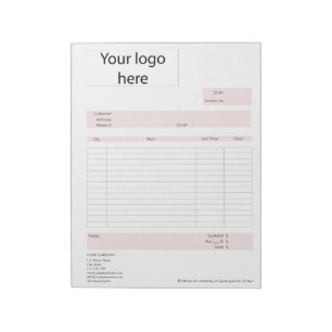 Form Business Quotation, Invoice or Sales Receipt  Notepad