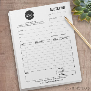 Form Business Quotation, Invoice or Sales Receipt Notepad
