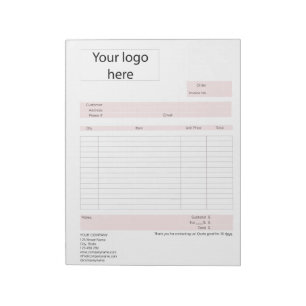 Form Business Quotation, Invoice or Sales Receipt  Notepad