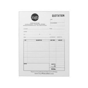 Form Business Quotation, Invoice or Sales Receipt Notepad