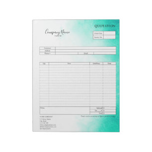 Form Business Quotation, Invoice or Sales Receipt Notepad