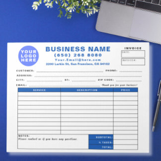 Form Business Quote Invoice Sales Receipt Notepad