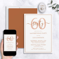 Formal 60th Birthday Terracotta Classic Script