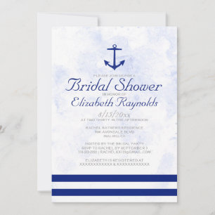 Formal Anchor Bridal Shower Invitations