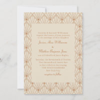 Formal Art Deco Art Burnt Orange Elegant Wedding 