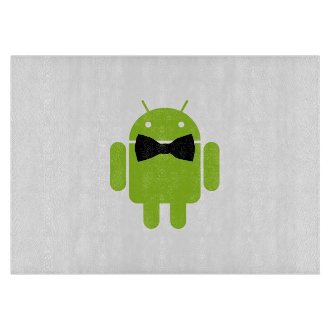 Formal Atire Green Android Robot Cutting Board (Front)