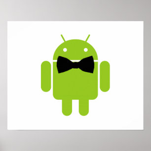 Formal Atire Green Android Robot Poster