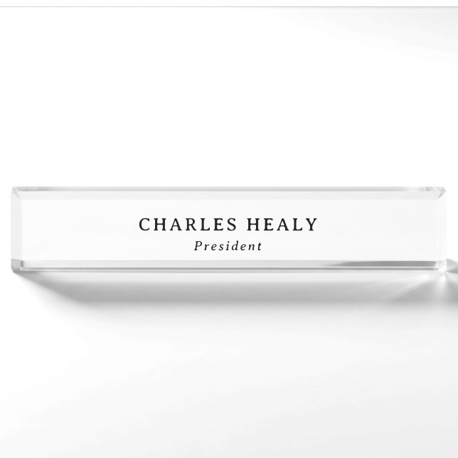 Formal Black Acrylic  Nameplate (Front)