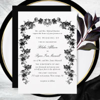 Formal Black and White Enchanting Garlands Wedding