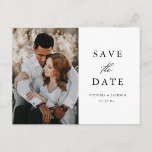 Formal Black and White Save the Date Postcard