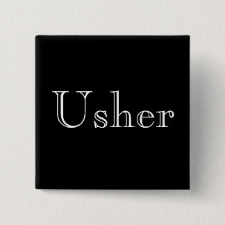 Formal black and white usher button