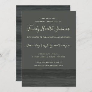 FORMAL BLACK SKETCH STRIPE LINE TALK SEMINAR EVENT INVITATION