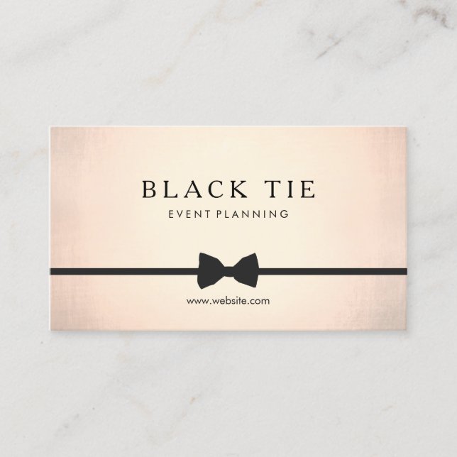 Formal Black Tie Event Planner Gold (no shine) Business Card (Front)