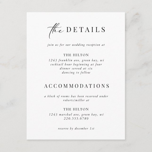 Formal Black Tie Gold Art Deco Details Insert (Front)