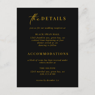 Formal Black Tie Gold Art Deco Details Insert