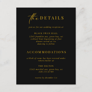 Formal Black Tie Gold Art Deco Details Insert