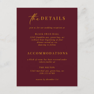 Formal Black Tie Gold Art Deco Details Insert