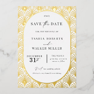 Formal Black Tie Gold Art Deco Save the Date