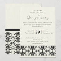 FORMAL BLACK WHITE DAMASK GRAND OPENING CEREMONY