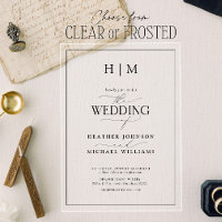 Formal Black White Monogram Calligraphy Wedding