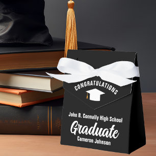 Formal Black White Personalised Graduation Party Favour Box