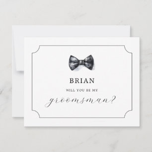 Formal Bow tie Will you be my Groomsman Invitation