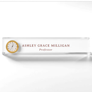 Formal Burgundy Acrylic Nameplate