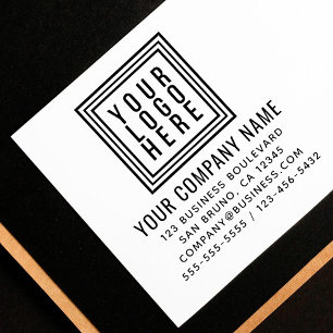 Formal Business or Company Logo Return Address Self-inking Stamp